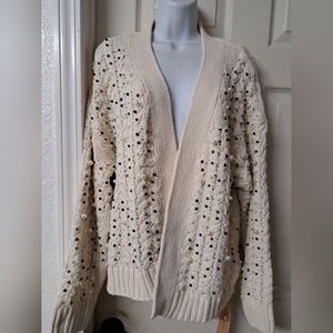 Black and white pearl  sweater